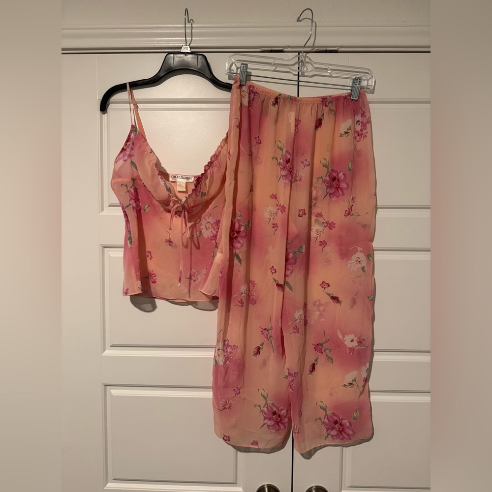 Midnight by Carole Hochman Floral Pink Chemise Set
